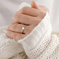 14k White Gold Round Solitaire Lab Grown Diamond Ring by Fine Color Jewels