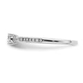 14K White Gold Solitaire Pave Diamond Wedding Ring by Fine Color Jewels