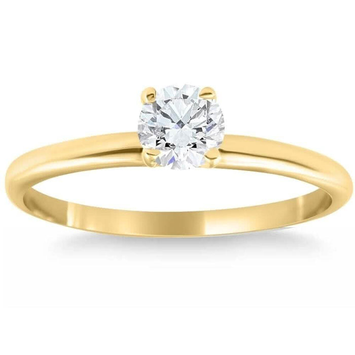 14k Yellow Gold 5/8Ct Round-Cut Solitaire Diamond Engagement Ring High Polished by DailySale