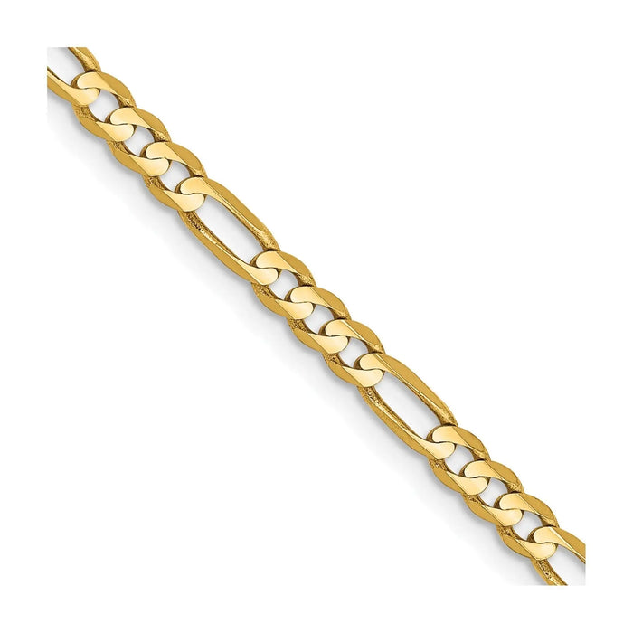 14k Yellow Gold Concave Open Chain for Men by Fine Color Jewels