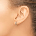 14k Yellow Gold Diamond Hinged Hoop Earrings by Fine Color Jewels