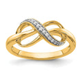 14k Yellow Gold Diamond Infinity Ring by Fine Color Jewels