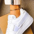 14k Yellow Gold Filled High Polish Finsh Figaro Link Anklet 5mm 9.5'' White/Yellow by DailySale