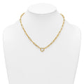 14K Yellow Gold Heart Pendant Necklace with Paperclip Chain by Fine Color Jewels