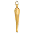 14k Yellow Gold Hollow 3-D Italian Horn Charm Pendant by Fine Color Jewels