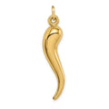 14k Yellow Gold Hollow 3-D Italian Horn Charm Pendant by Fine Color Jewels