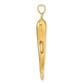 14k Yellow Gold Hollow 3-D Italian Horn Pendant by Fine Color Jewels