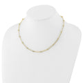 14K Yellow Gold Hollow Paperclip Link Necklace 18 inch by Fine Color Jewels
