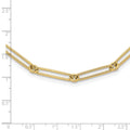 14K Yellow Gold Hollow Paperclip Link Necklace 18 inch by Fine Color Jewels
