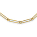14K Yellow Gold Hollow Paperclip Link Necklace 18 inch by Fine Color Jewels
