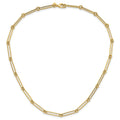 14K Yellow Gold Hollow Paperclip Link Necklace 18 inch by Fine Color Jewels