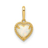 14k Yellow Gold Lab Created Opal Heart Pendant