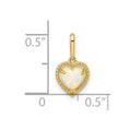 14k Yellow Gold Lab Created Opal Heart Pendant by Fine Color Jewels