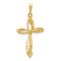 14K Yellow Gold Lab Diamond Cross Pendant by Fine Color Jewels