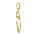 14K Yellow Gold Lab Diamond Cross Pendant by Fine Color Jewels
