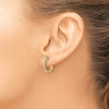14K Yellow Gold Lab Diamond Hinged Hoop Earrings by Fine Color Jewels