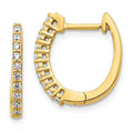 14K Yellow Gold Lab Diamond Hinged Hoop Earrings by Fine Color Jewels