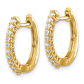 14K Yellow Gold Lab Diamond Hinged Hoop Earrings by Fine Color Jewels