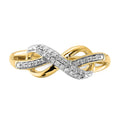 14k Yellow Gold Lab Grown Diamond Infinity Symbol Ring by Fine Color Jewels