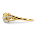 14k Yellow Gold Lab Grown Diamond Infinity Symbol Ring by Fine Color Jewels