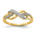 14k Yellow Gold Lab Grown Diamond Infinity Symbol Ring by Fine Color Jewels
