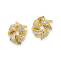 14K Yellow Gold Lab Grown Diamond Love Knot Post Stud Earrings 0.33 Ct by Fine Color Jewels