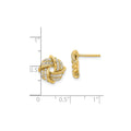 14K Yellow Gold Lab Grown Diamond Love Knot Post Stud Earrings 0.33 Ct by Fine Color Jewels