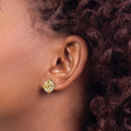 14K Yellow Gold Lab Grown Diamond Love Knot Post Stud Earrings 0.33 Ct by Fine Color Jewels