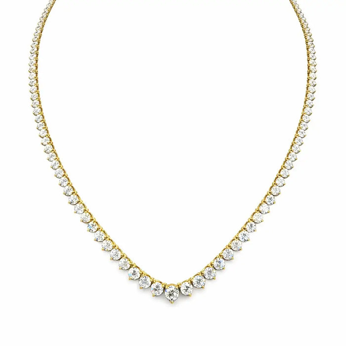 14K Yellow Gold Lab Grown Diamond Riviera Necklace by Fine Color Jewels