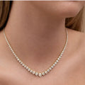 14K Yellow Gold Lab Grown Diamond Riviera Necklace by Fine Color Jewels