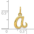 14k Yellow Gold Letter Initial Charm Pendant by Fine Color Jewels