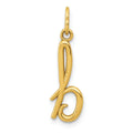 14k Yellow Gold Letter Initial Charm Pendant by Fine Color Jewels