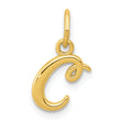 14k Yellow Gold Letter Initial Charm Pendant by Fine Color Jewels
