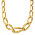 14K Yellow Gold Link Chain Necklace by Fine Color Jewels