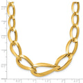 14K Yellow Gold Link Chain Necklace by Fine Color Jewels