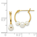 14K Yellow Gold Madi Pearl Hoop Earrings by Fine Color Jewels