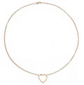 14K Yellow Gold Over Silver Heart Pendant Cable Chain Necklace by Fine Color Jewels