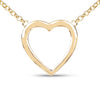 14K Yellow Gold Over Silver Heart Pendant Cable Chain Necklace