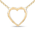 14K Yellow Gold Over Silver Heart Pendant Cable Chain Necklace by Fine Color Jewels