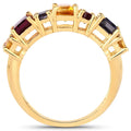 14K Yellow Gold-Plated Multi Stone Sterling Silver Cluster Ring by Fine Color Jewels