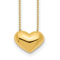 14k Yellow Gold Puffed Heart 18 inch Necklace by Fine Color Jewels
