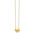 14k Yellow Gold Puffed Heart 18 inch Necklace by Fine Color Jewels