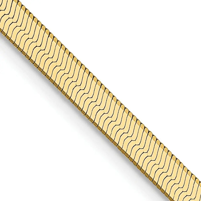 14k Yellow Gold Silky Herringbone Chain for Men by Fine Color Jewels