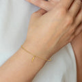 14K Yellow Gold Single Italian Horn Dangle with Spring Ring Clasp Charm Bracelet by Fine Color Jewels