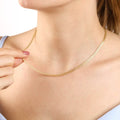 14K Yellow Solid Gold Round Bismark Chain Necklace 2.5mm 24" by DailySale