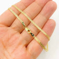 14K Yellow Solid Gold Round Bismark Chain Necklace 2.5mm 24" by DailySale
