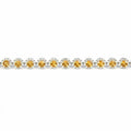 15.1 Ct Round Yellow Citrine Prong Silver Halo Tennis Bracelet by Fine Color Jewels