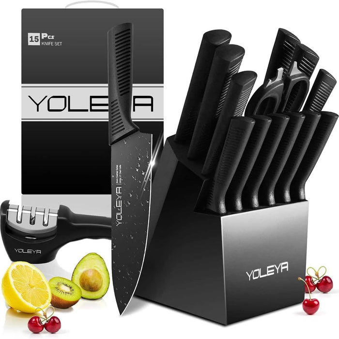 15-Piece: Non-Stick Coating Kitchen Knife Set by DailySale