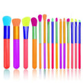 15-Pieces: Rainbow Color High Quality Makeup Brush Set by DailySale