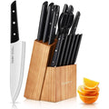 15-Pieces Set: Cookit Germany Stainless Steel Knife Block Set and Serrated Steak Knives by DailySale